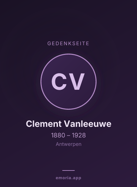 Gedenkportrait von Clement Vanleeuwe