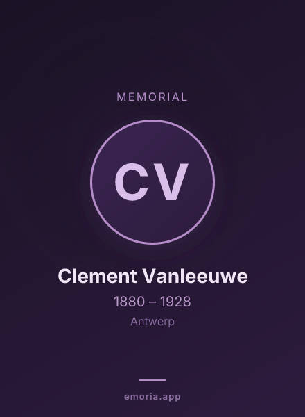 Memorial portrait of Clement Vanleeuwe