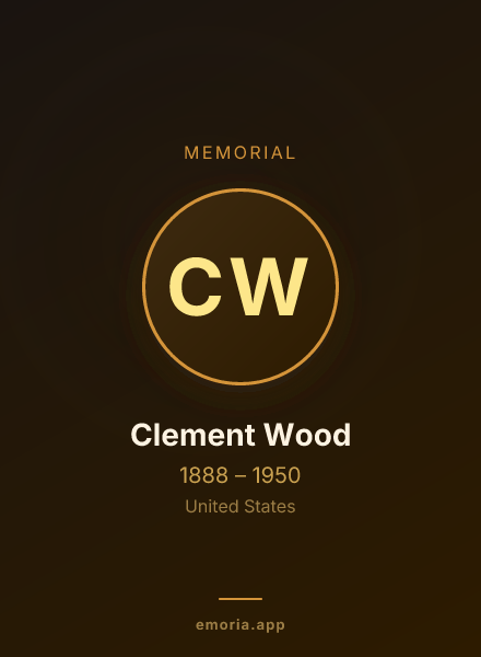 Memorial portrait of Clement Wood