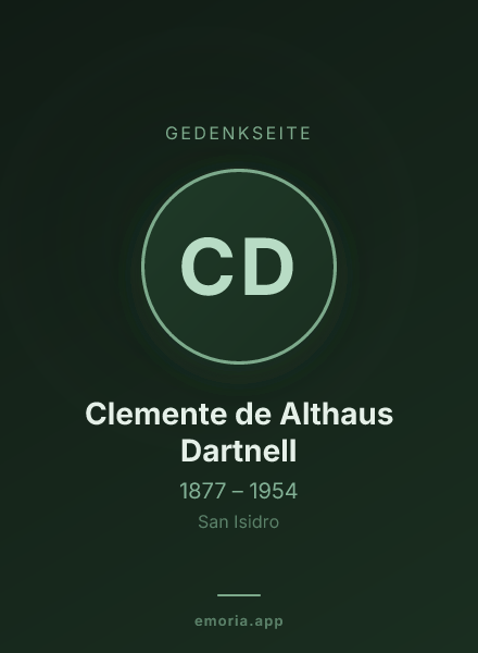 Gedenkportrait von Clemente de Althaus Dartnell