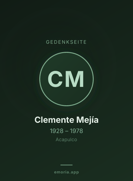 Gedenkportrait von Clemente Mejía
