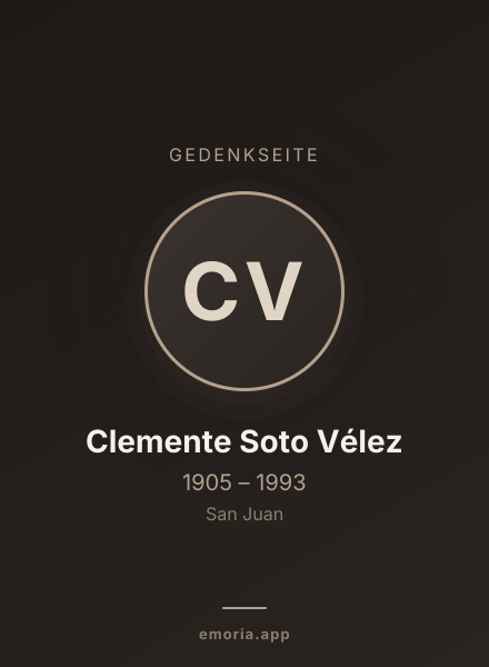 Gedenkportrait von Clemente Soto Vélez