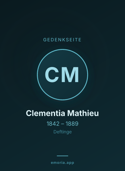 Gedenkportrait von Clementia Mathieu