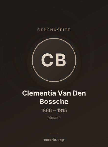 Gedenkportrait von Clementia Van Den Bossche