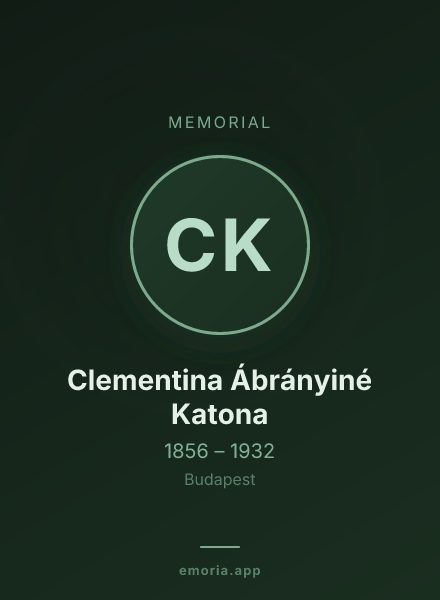 Memorial portrait of Clementina Ábrányiné Katona