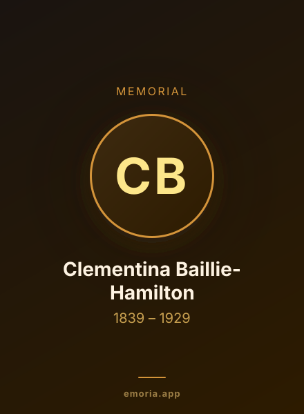 Memorial portrait of Clementina Baillie-Hamilton