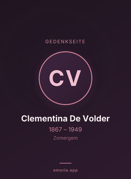Gedenkportrait von Clementina De Volder