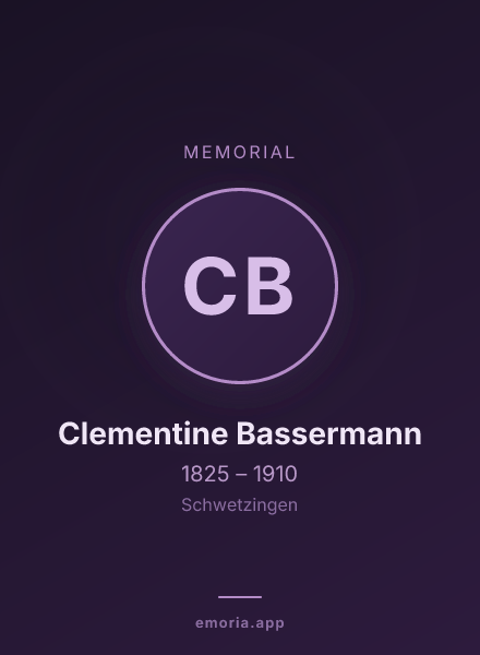 Memorial portrait of Clementine Bassermann