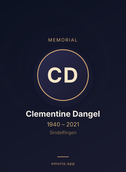 Memorial portrait of Clementine Dangel