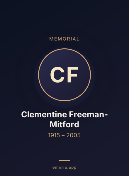 Memorial portrait of Clementine Freeman-Mitford