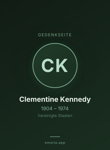 Gedenkportrait von Clementine Kennedy