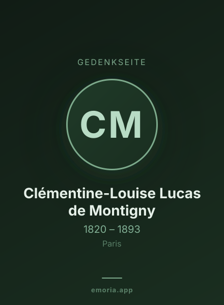 Gedenkportrait von Clémentine-Louise Lucas de Montigny