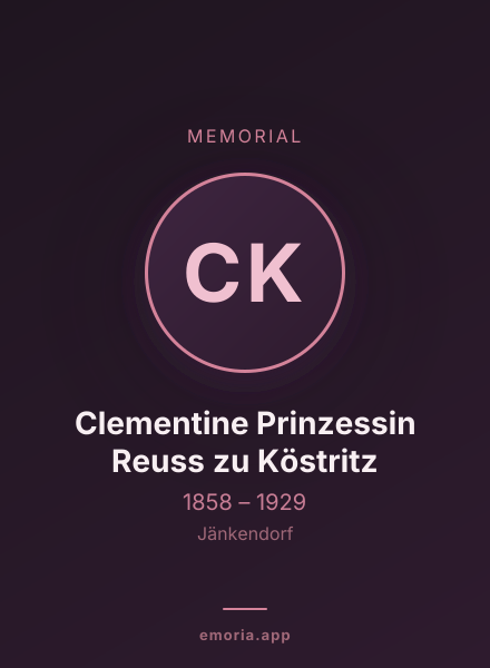 Memorial portrait of Clementine Prinzessin Reuss zu Köstritz