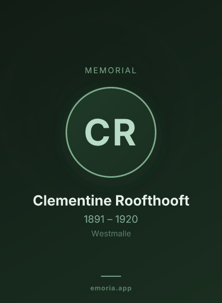 Memorial portrait of Clementine Roofthooft