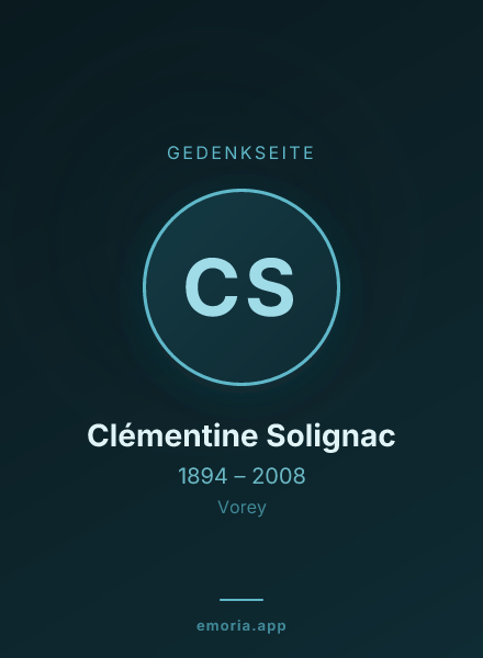 Gedenkportrait von Clémentine Solignac