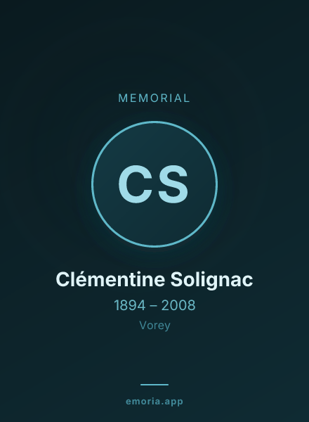 Memorial portrait of Clémentine Solignac