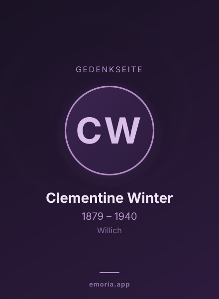 Gedenkportrait von Clementine Winter