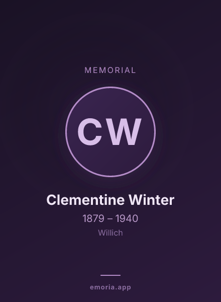 Memorial portrait of Clementine Winter