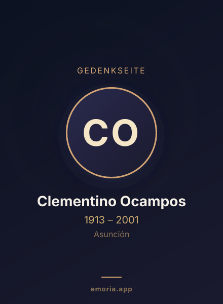 Gedenkportrait von Clementino Ocampos