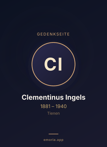Gedenkportrait von Clementinus Ingels