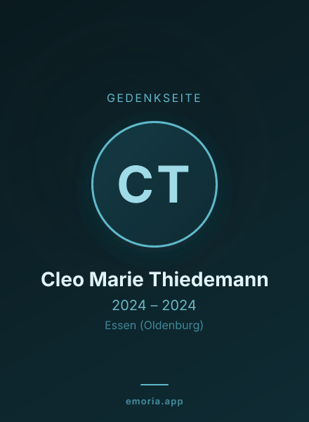 Gedenkportrait von Cleo Marie Thiedemann