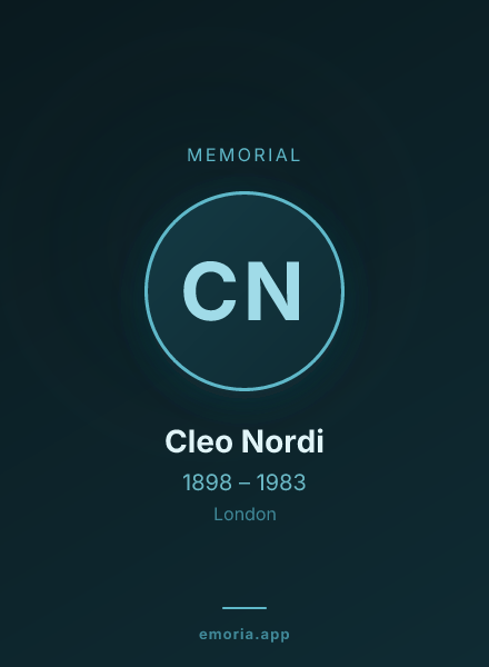 Memorial portrait of Cleo Nordi