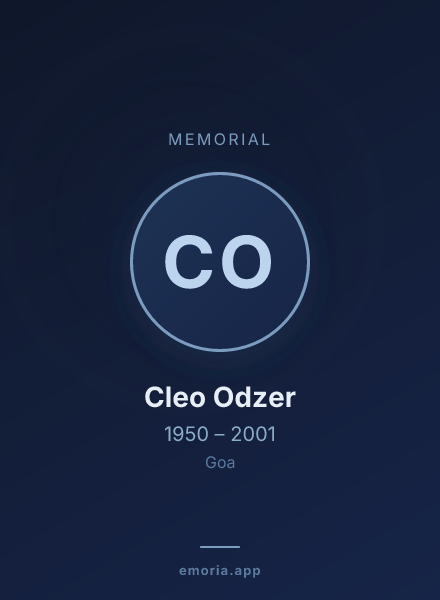 Memorial portrait of Cleo Odzer