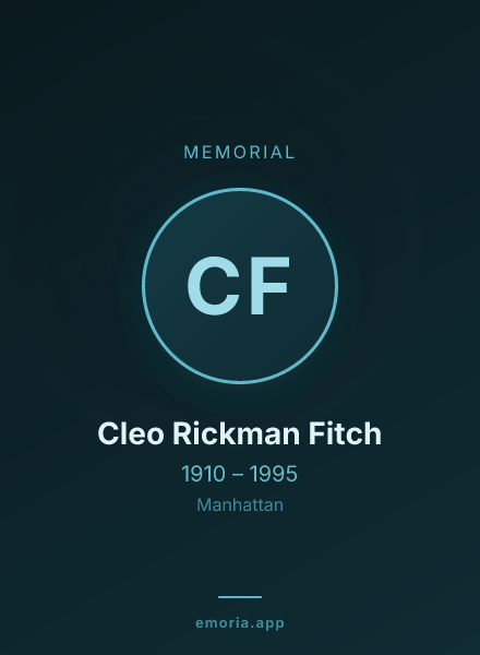 Memorial portrait of Cleo Rickman Fitch