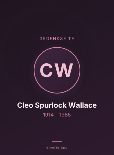 Gedenkportrait von Cleo Spurlock Wallace