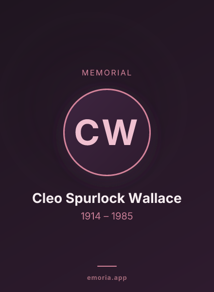 Memorial portrait of Cleo Spurlock Wallace
