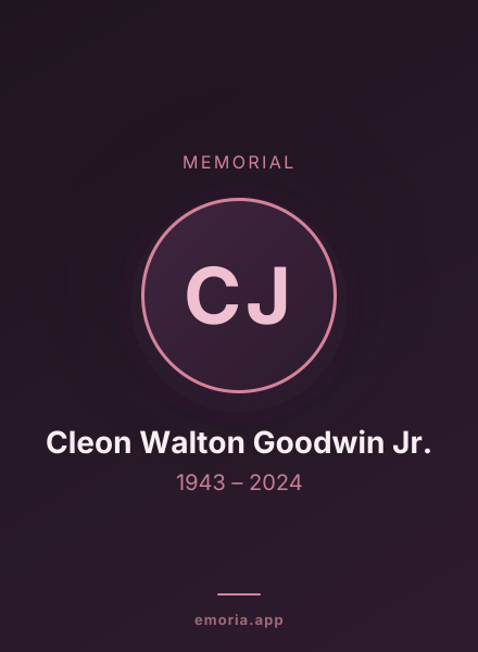 Memorial portrait of Cleon Walton Goodwin Jr.
