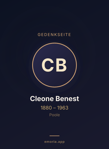 Gedenkportrait von Cleone Benest