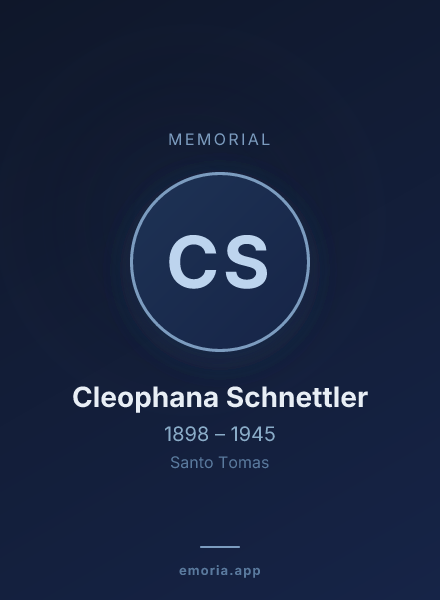 Memorial portrait of Cleophana Schnettler