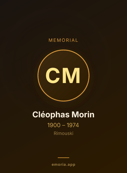Memorial portrait of Cléophas Morin