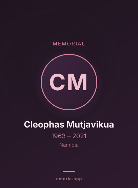 Memorial portrait of Cleophas Mutjavikua