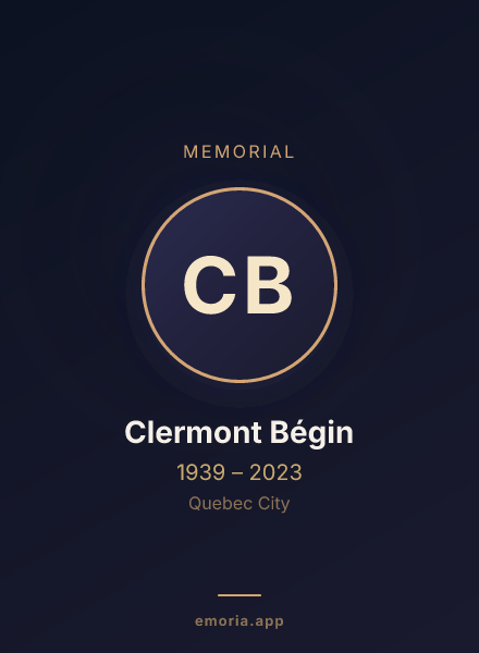 Memorial portrait of Clermont Bégin