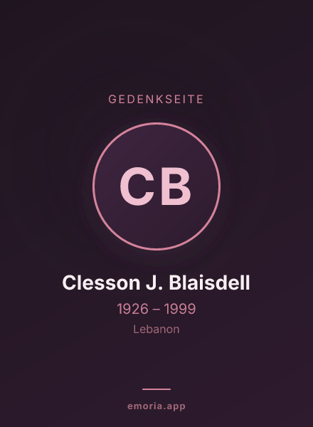 Gedenkportrait von Clesson J. Blaisdell