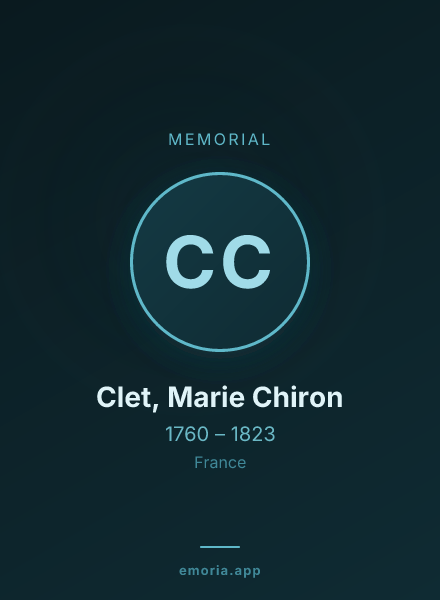 Memorial portrait of Clet, Marie Chiron