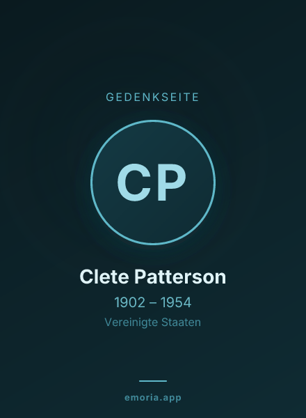 Gedenkportrait von Clete Patterson