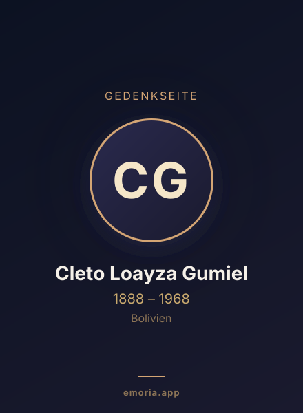 Gedenkportrait von Cleto Loayza Gumiel