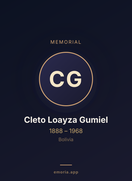 Memorial portrait of Cleto Loayza Gumiel