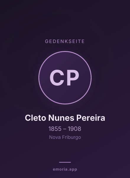 Gedenkportrait von Cleto Nunes Pereira