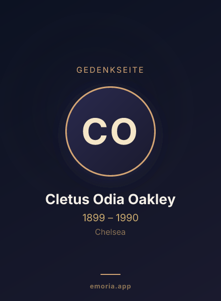 Gedenkportrait von Cletus Odia Oakley