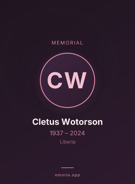 Memorial portrait of Cletus Wotorson