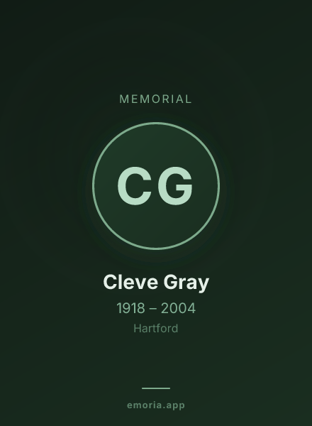 Memorial portrait of Cleve Gray