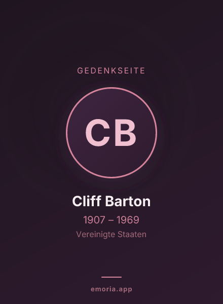 Gedenkportrait von Cliff Barton