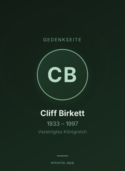 Gedenkportrait von Cliff Birkett