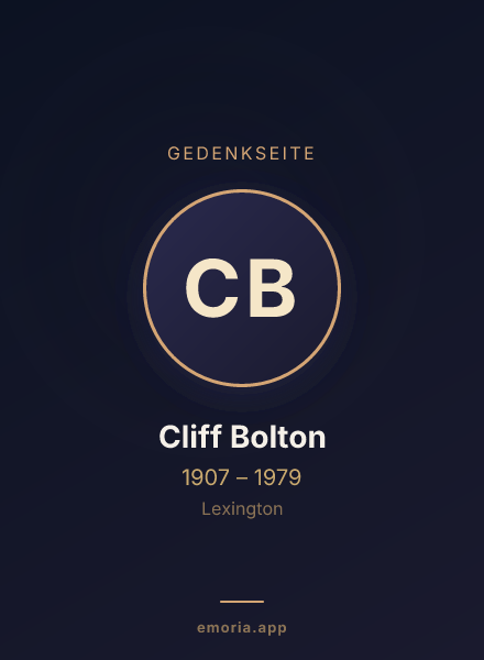 Gedenkportrait von Cliff Bolton