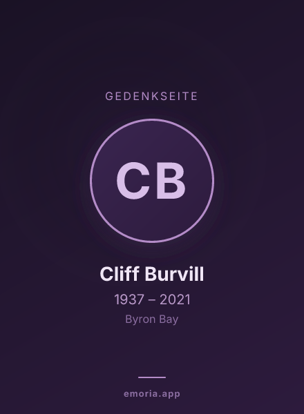 Gedenkportrait von Cliff Burvill