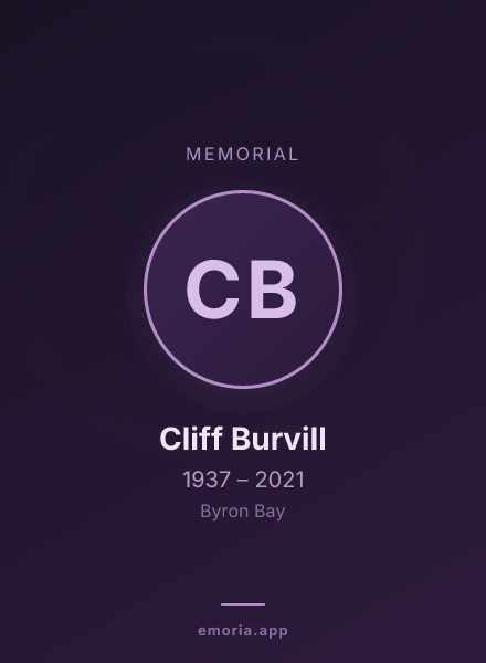 Memorial portrait of Cliff Burvill